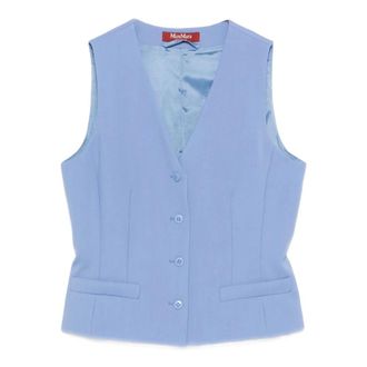 Max Mara Dames, Jassen, Blauw, Maat: M Wol