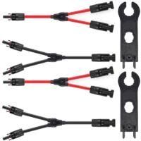OEM 2 Pares De Conectores En Y Rojos Y Negros De 10 Awg Para Conexi&oacute;n En Paralelo De Paneles Solares - Crezuo