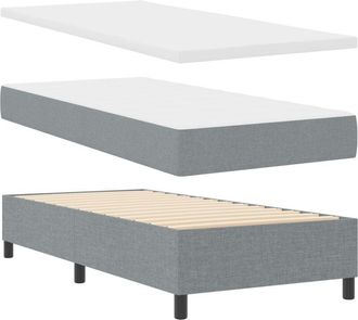 vidaXL Vidaxl - Box Spring Bed with Mattress Light Grey 100 x 200 cm Fabric