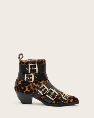 AllSaints Jane Buckle Pointed Leather Boots