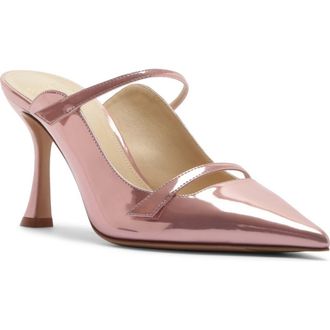 Alexandre Birman Tita Metallic Pointed Toe Mule Pump in Pink at Nordstrom, Size 6.5