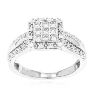 Vir Jewels 1/2 cttw Lab Grown Diamond Ring in Sterling Silver For Women