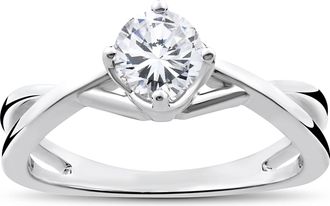 Pompeii3 1/2 Ct Round Solitaire Diamond Vintage Engagement Ring 14K White Gold