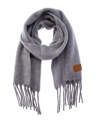 Vince Lofty Solid Leather-Trim Wool & Alpaca-Blend Scarf