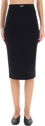 Off-white Black Logo Midi Skirt