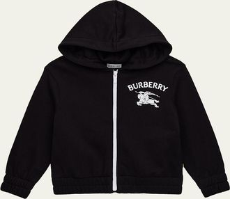Burberry Boys Clyde EKD Cotton Zip Hoodie, Size 4-14