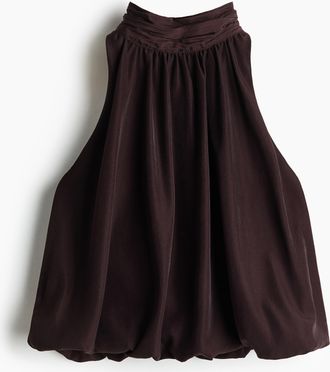 H&M Neckholder-Top mit Ballonsaum - Dunkelbraun