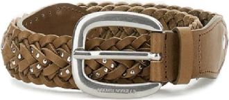 Golden Goose Braided Houston Washed Leather With Micro Studs Belt