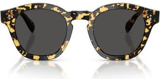 Oliver Peoples Boudreau La 48mm Round Sunglasses in Tokyo Tortoise /Grey at Nordstrom