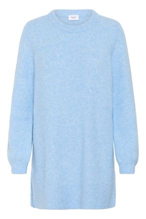 Saint Tropez Longpullover SAINT TROPEZ MaleenSZ, Damen, Gr. S, starlight blau, Strick, Obermaterial: 53% Baumwolle, 25% Polyamid, 20% Polyester, 2% Elasthan, unifa