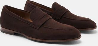 Scarosso Marzio Loafers in Dark Brown Suede at Nordstrom, Size 41.5