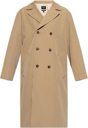 A.P.C. Double-breasted jas - Heren - Trenchcoats - Beige - S - Jassen