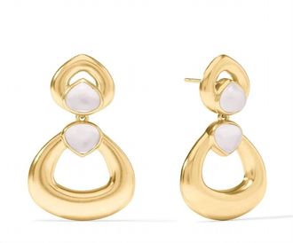Julie Vos Womens Dolce Statement Earring In Iridescent Clear Crystal