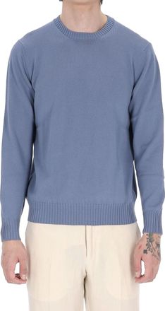 Drumohr Denim Gauge 8 Cotton Crewneck Sweater