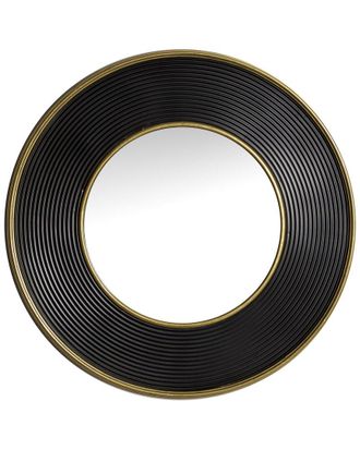 CosmoLiving by Cosmopolitan Cosmoliving By Cosmopolitan Black Metal Wall Mirror With Fluted Frame