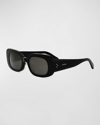 Celine Bold 3 Dots Acetate Rectangle Sunglasses