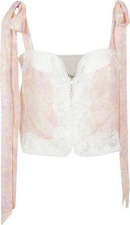 Chlo&eacute; Tops, Dames, Roze, S, Leer, Geknoopte Cropped Top