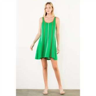 THML Clothing Striped Dress In Green