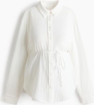 H&M MAMA Before & After Musselinbluse - White