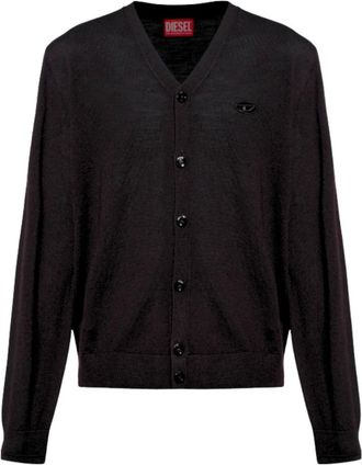 Diesel K-Volto Cardigan - Heren - Vesten - Zwart - M - Wol - Truien & Vesten