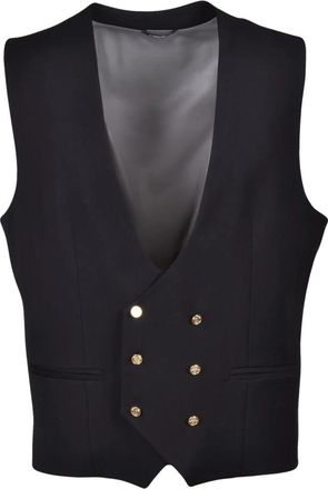 Daniele Alessandrini Gilet - Heren - Gillet - Zwart - M - Polyester - Kostuums