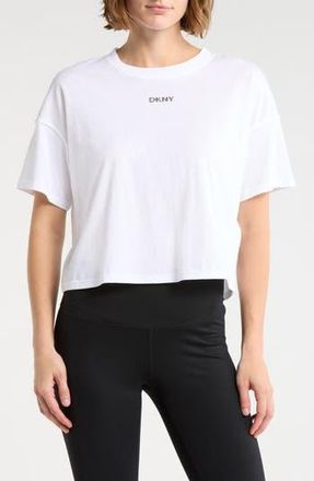 DKNY Metallic Bubble Logo Cotton T-Shirt in White at Nordstrom Rack, Size X-Large