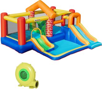 OUTSUNNY Castillo inflable 380x370x230 cm multicolor