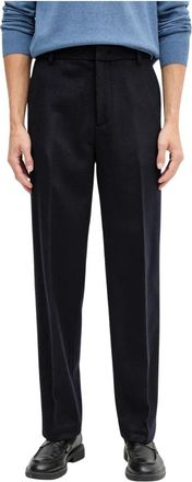 Emporio Armani Lichtgewicht Virgin Wool Blend Twill Chino Broek - Heren - Chinos - Blauw - L - Katoen - Broeken