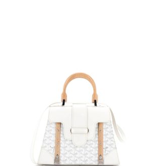 Goyard Saigon Top Handle Bag Coated Canvas with Leather PM
