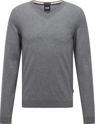 HUGO BOSS Hugo Boss-Pull - Heren - V-hals truien - Grijs - L - Truien & Vesten