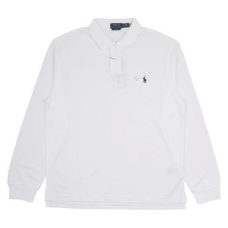 Polo Ralph Lauren Polo Shirts, male, White, Size: XL Long Sleeve Slim Fit Polo