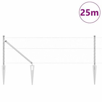 Berkfield Home Hexagon Fence 0.6x25 m Galvanised Steel in Silver