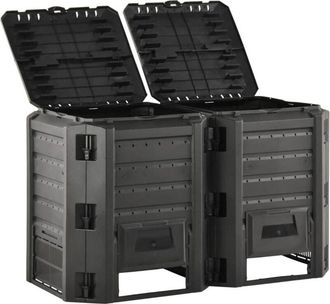 vidaXL Compostador De Jard&iacute;n Negro 800 L Vidaxl