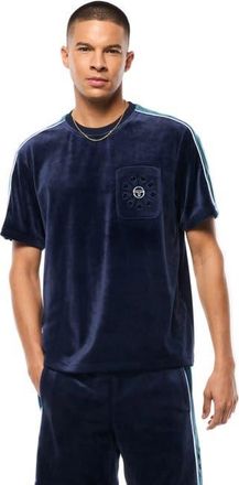 Sergio Tacchini Cresta Velour Pocket T-Shirt in Maritime Blue at Nordstrom, Size Xxx-Large