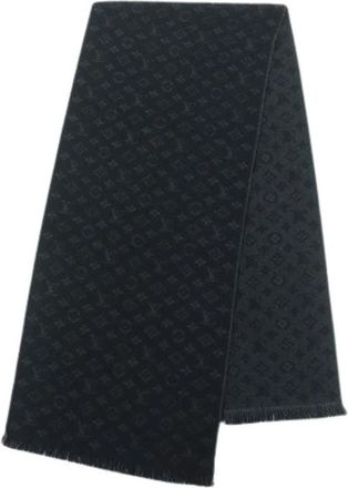Louis Vuitton Pre-owned Monogram Wool Scarf - Heren - Vintage Accessoires - Zwart - ONE Size - Katoen - Vintage