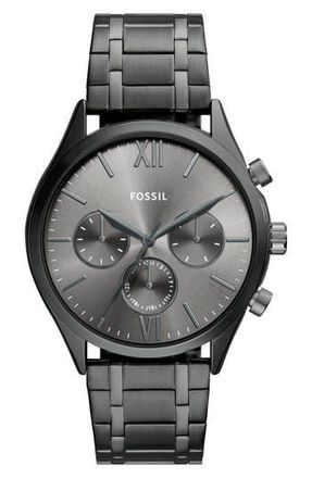 Fossil Fenmore Three Hand Quartz Bracelet Watch, 44mm in Smoke at Nordstrom Rack