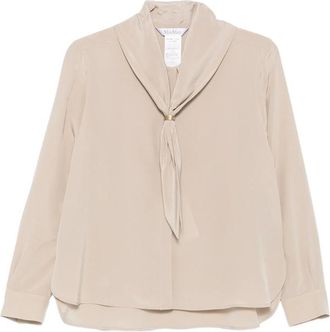 Max Mara Dry Bow-detail Silk Blouse