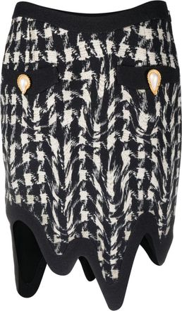 Moschino asymmetric wool miniskirt - women - Wool/Acetate/Silk - 40 - Black