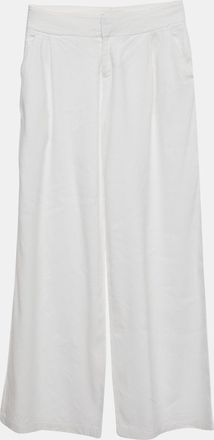 Alice & Olivia Alice + Olivia Classics White Cotton Wide Leg Pants