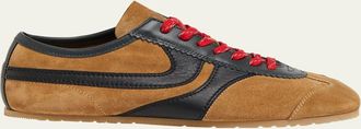 Dries Van Noten Mens Suede and Leather Low-Top Sneakers