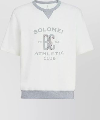 Brunello Cucinelli logo cotton sweatshirt crew neck t-shirt