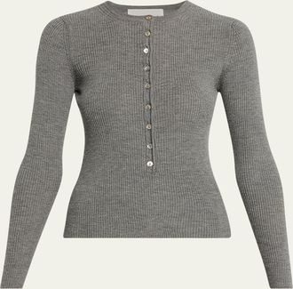 Nackiy&eacute; Insider Wool Rib Henley Top