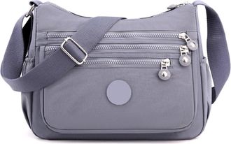 Generic High Capacity Shoulder Crossbody Bag For Women Purse Waterproof Nylon Handbag Suitable For Mothers, Shopping, Vacation Use(GRAY)