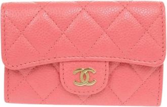 Chanel Pre-owned Wallets, female, Pink, Size: ONE SIZE Pre-owned Business Card Case