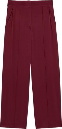 SIMKHAI Kyra Pintuck Wide-leg Satin Trousers - Red - 12 (UK16 / XL)