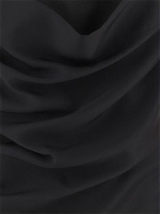 Carven Womens Silk Lingerie Dress With Draping Black