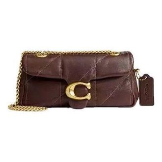Coach Tabby Shoulder Bag 20 with Quilting Brass Dark Chocolate CFR08-B4Z5D