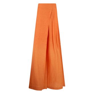 Alberta Ferretti Long Wide Skirt - female - Alberta Ferretti - Wide Trousers - Orange - XL - Trousers