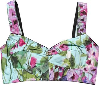 Dolce & Gabbana Cropped Bustier Tank - Dames - Tops zonder mouwen - Veelkleurig - XS - Katoen - Tops