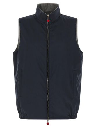 Kiton Double Face Nylon Vest Gilet Blue